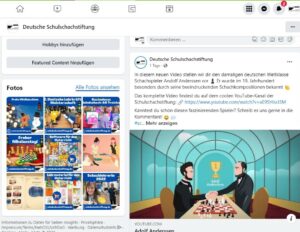 A screenshot of some posts about chess from the German Scholastic Chess Foundation social media account.